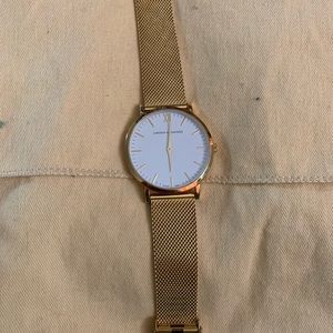 Stainless steel gold watch